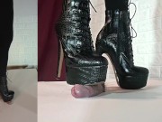 Preview 6 of Snakeskin booties crush cock