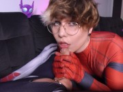 Preview 2 of Spiderslut begs twink to shoot webs all over their face