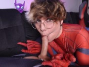 Preview 4 of Spiderslut begs twink to shoot webs all over their face