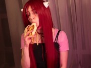 Preview 4 of Nyu sucks the banana  so thoroughly until it melts in his mouth. Elfen lied