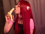 Preview 5 of Nyu sucks the banana  so thoroughly until it melts in his mouth. Elfen lied