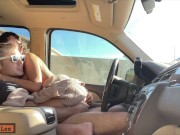Preview 6 of Hot Couple CAUGHT Fucking in the Drivers Seat- Take it Back Home to Finish with a Deep Creampie