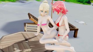 Futa Futanari Japanese Lesbian Anal 3D Hentai