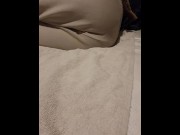 Preview 1 of Soaking the hotel matress in my piss, Listen to my slurping pussy