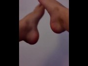 Preview 3 of Cum on my feet 🤤 Trans Girl JOI Foot Job (with cum countdown)