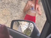 Preview 5 of Risky masturbation for the hot girl who was at the bus stop!