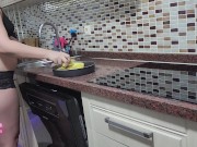 Preview 2 of My sexy hot wife is cooking in the kitchen part 1