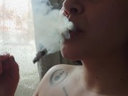Preview 6 of Hot Milf Smoking Closeup