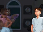 Preview 4 of Summertime Saga Sex Scene - Ebony Teacher rides senior Big White Cock in class