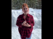 Preview 1 of Busty Redhead Isla Moon Makes Horny Snow Angels