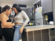 Preview 1 of I Fuck My Fried In The Kitchen While My Husband Is Working