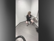 Preview 1 of Walmart girl cumming hard in bathroom