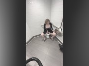 Preview 2 of Walmart girl cumming hard in bathroom