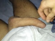 Preview 3 of 🇺🇸🇬🇧Bastard Empties Semen From His Big Cock Under the Sheets, Suck Please!😲👊!