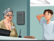 Preview 1 of Summertime Saga Old woman manipulates young man into fucking her in the hospital store room
