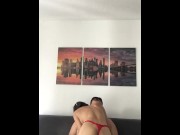 Preview 2 of cute slut dances sexy for her client and then gives him a wonderful blowjob