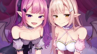 [ASMR] Busty bunny girl playing with her nipples while ear licking [Hentai] Japanese with binaural a