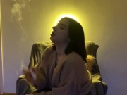 Preview 3 of Sexy Girl Smokes in the dark