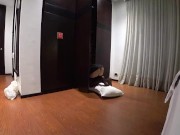 Preview 3 of Sleazy HOTEL MAID stuck in closet and accidentally sat on my big dick