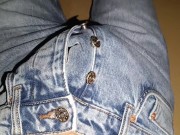 Preview 4 of Cum onto my classic denim blue jeans with fly buttons 😉🎣💧