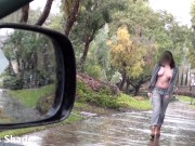 Preview 4 of Huge busty naturals hitchhiking in the rain trades for a ride