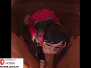 Preview 4 of Dva Do Hot Blowjob And Getting Cum On Face | Best Overwatch Hentai 4k 60fps