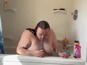 Preview 4 of BBW hopping on a dildo in the shower!!!