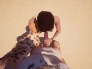 Preview 1 of Tall Girl in Heels Fucks with Huge Cock Furry Tiger Yiff PoV 3D Hentai