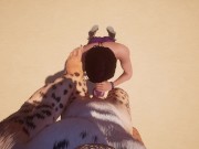 Preview 3 of Tall Girl in Heels Fucks with Huge Cock Furry Tiger Yiff PoV 3D Hentai