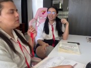 Preview 1 of We are studying and we think about our teacher and we get horny and we masturbate