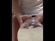 Preview 5 of Massive cumshot into a plastic bottle (Changing the angle)