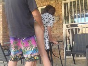 Preview 6 of Mutual masturbation with my neighbors wife turns into outdoor creampie