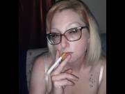 Preview 3 of Super hot milf smokes while giving a bj - full video onlyfans@misterwetfun