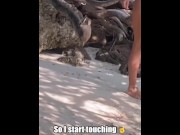 Preview 2 of 🔥🔥🔥 HORNY INSTAGRAM TEEN 👙 GETS FUCKED - 🏖️Public Beach🏖️ - Creampied