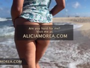 Preview 3 of Blonde slutwife shows off to strangers nude and exposed on public beach