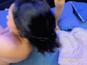 Preview 2 of Latina gets Face Fucked by Two Studs on BongaCams