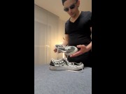 Preview 1 of German Twink licks and fucks his Vans Sneakers, cums and licks the sperm from shoes