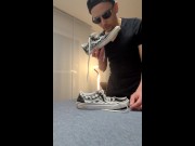 Preview 3 of German Twink licks and fucks his Vans Sneakers, cums and licks the sperm from shoes