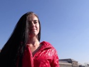 Preview 2 of GERMAN SCOUT - Skinny Tall Teen Lana Lenani with long legs and Hair at Casting Fuck