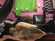 Preview 3 of Sissy femboy takes dildo in bussy (no audio)