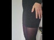 Preview 3 of Naughty girl pisses in her pantyhose in public, then gets fucked