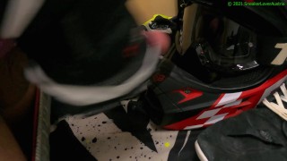 Gloves wank on friends Fox Jersey and mx Helmet