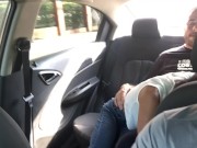 Preview 5 of I give my boyfriend a wonderful blowjob in the back seat of the Uber