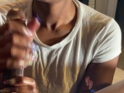 Preview 6 of Sexy handjob and Blowjob Sit on his DICK after :)