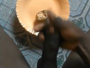 Preview 6 of BBC EBONY CUMMING ON BREAD BEFORE EATING