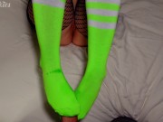 Preview 5 of Neon Knee Socks Taste Better With A Big Load Of Cum!
