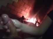 Preview 6 of Handjob wirth olive oil with fireplace