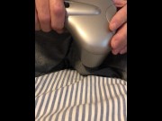 Preview 2 of Driving my dick CRAZY with electric massager