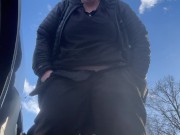 Preview 3 of Bbw pops a squat in public in the daytime