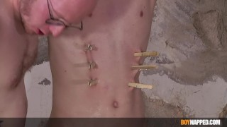 Sean Taylor uses clothespins to torment twink Jake Hunter